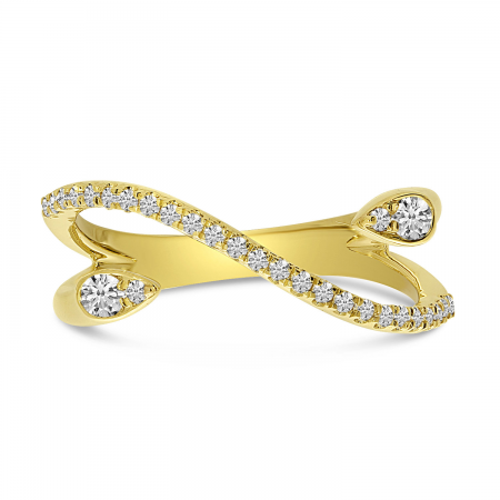 14K Yellow Gold Diamond Pear Peek-a-boo Ring