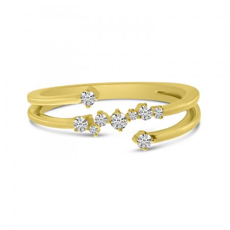 14K Yellow Gold Diamond Scattered Band Ring