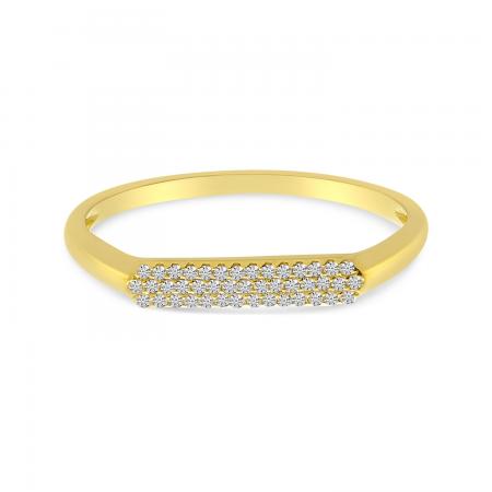 14K Yellow Gold Pave Diamond Stackable Ring