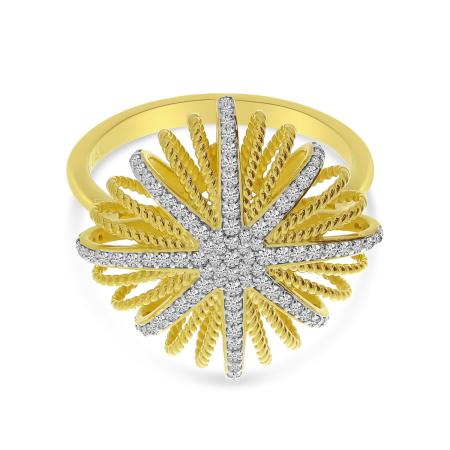 14K Yellow Gold Diamond Burst Ring