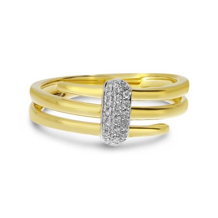14K Yellow Gold Diamond Wrap Ring