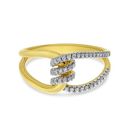 14K Yellow Gold Diamond Twist Ring