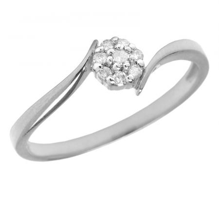 10K White Gold Diamond Cluster Ring