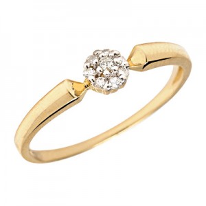 10K Yellow Gold Diamond Cluster Ring