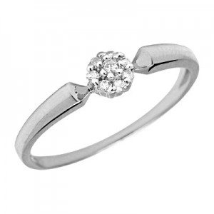 10K White Gold Diamond Cluster Ring