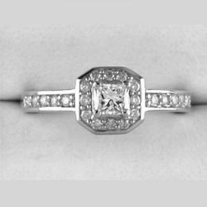 14K White Gold Princess Diamond Ring