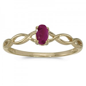 10k Yellow Gold Oval Ruby Ring