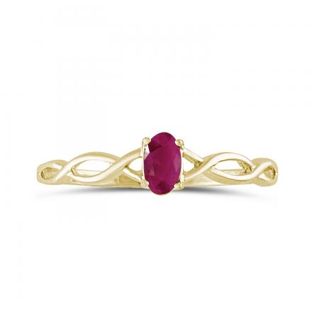 10k Yellow Gold Oval Ruby Ring