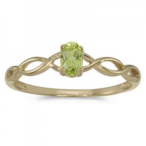 10k Yellow Gold Oval Peridot Ring