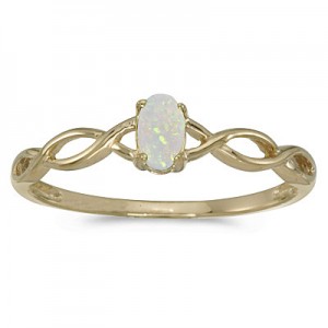 10k Yellow Gold Oval Opal Ring