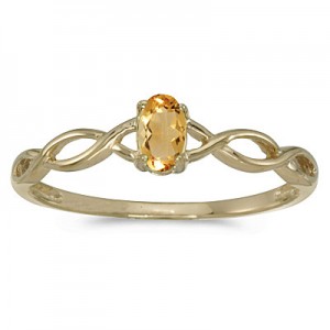 10k Yellow Gold Oval Citrine Ring