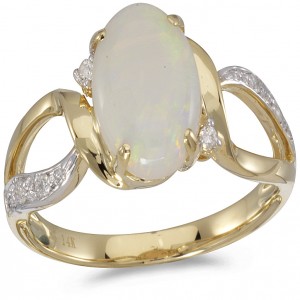 14k Yellow Gold Opal Fashion Ring