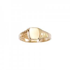 14K Yellow Gold Rectangle Baby Ring