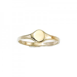 14K Yellow Gold Oval Baby Ring