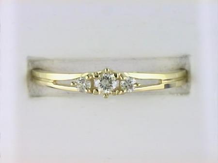 14k Yellow Gold 3 Stone Diamond Ring