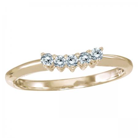 14k Yellow Gold 0.15 Ct Diamond Wrap Band