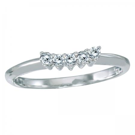 14k White Gold 0.15 Ct Diamond Wrap Band