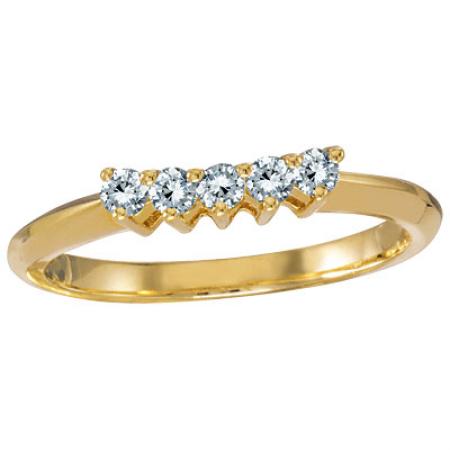 14k Yellow Gold 0.25 Ct Diamond Wrap Band