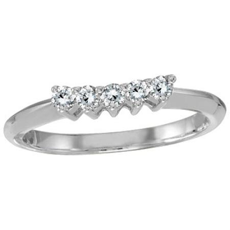 14k White Gold 0.25 Ct Diamond Wrap Band