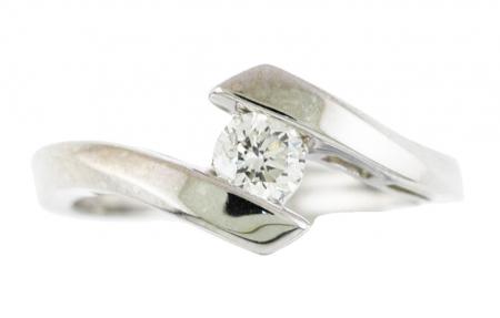 14k White Gold Diamond Bypass Ring