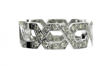 14K White Gold ^X^ .70 Ct Diamond Ring Band