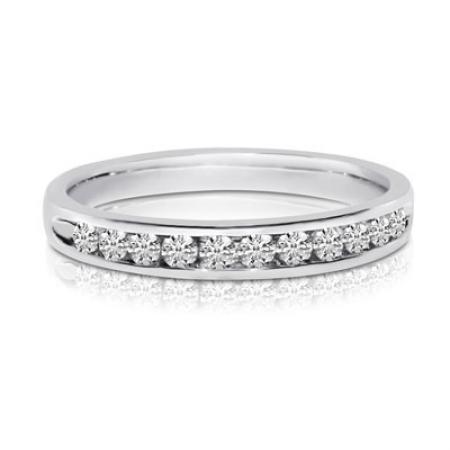 14K White Gold .50 Ct Channel Diamond Gents Band