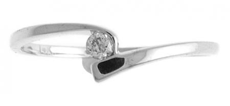 14K White Gold Bypass Diamond Ring