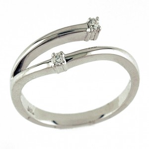 10K White Gold Double Diamond Promise Ring