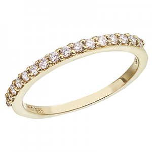 14K Yellow Gold Diamond Diamond Band Ring