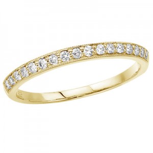 14K Yellow Gold Prong Set Diamond Band Ring