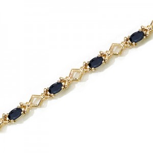 14K Yellow Gold Oval Sapphire Bracelet