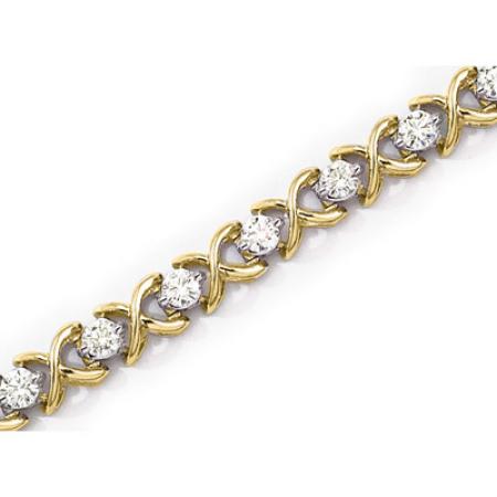 14K Yellow Gold Diamond XO Bracelet