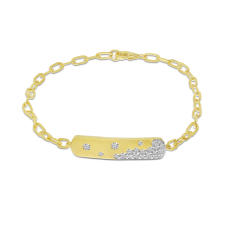 14K Yellow Gold Diamond Scattered Bar Bracelet