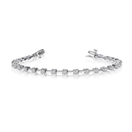 14K White Gold Diamond Bracelet