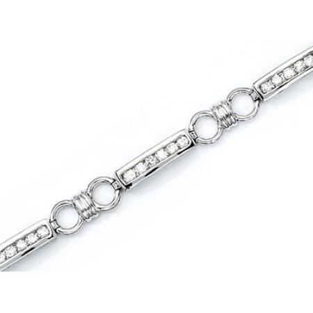 14K White Gold Diamond Bracelet