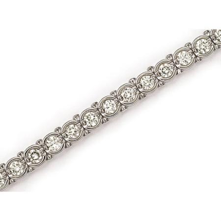 14K White Gold Diamond Channel Bracelet