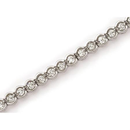 14K White Gold Diamond Channel Bracelet