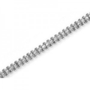 14K White Gold Diamond S Bracelet