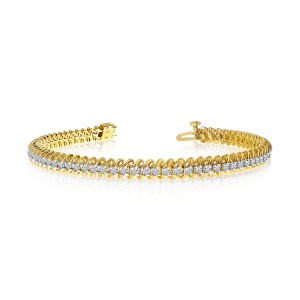 14K Yellow Gold Diamond S Bracelet