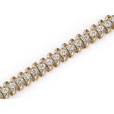 14K Yellow Gold Diamond S Bracelet