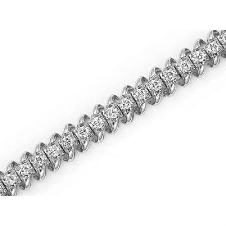 14K White Gold Diamond S Bracelet