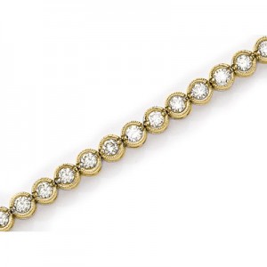 14K Yellow Gold Diamond Bezel Bracelet