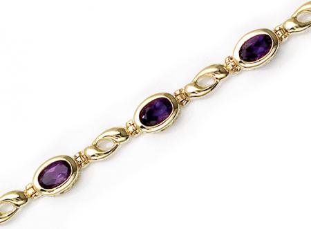 14K Yellow Gold Oval Peridot Bracelet