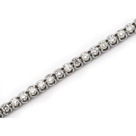 14K White Gold Diamond U Bracelet