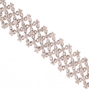 14k White Gold Diamond Mesh Bracelet