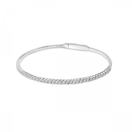 14K White Gold Flexible Diamond Bracelet