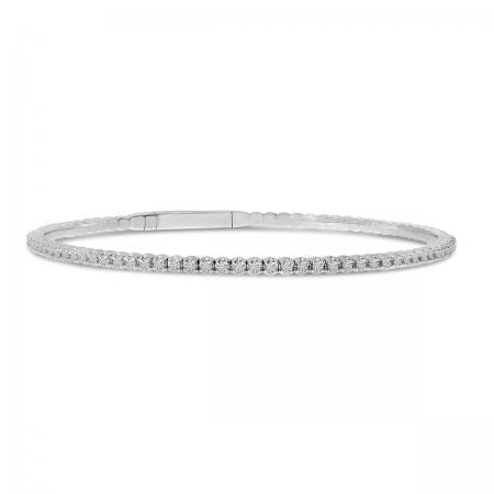 14K White Gold Flexible Diamond Bracelet