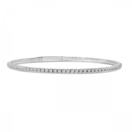 14K White Gold Flexible Diamond Bracelet