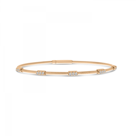 14K Rose Gold Flexible Diamond Bracelet