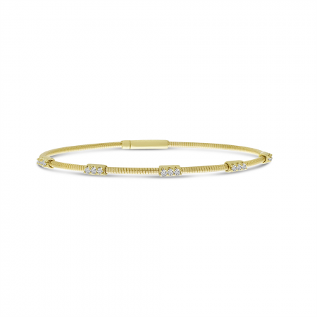 14K Yellow Gold Flexible Diamond Bracelet